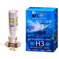 Светодиодная автомобильная лампа DLED H3 - 10 CREE  (Линза) (2шт.)